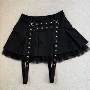 Social Collision Studded Mini Skirt